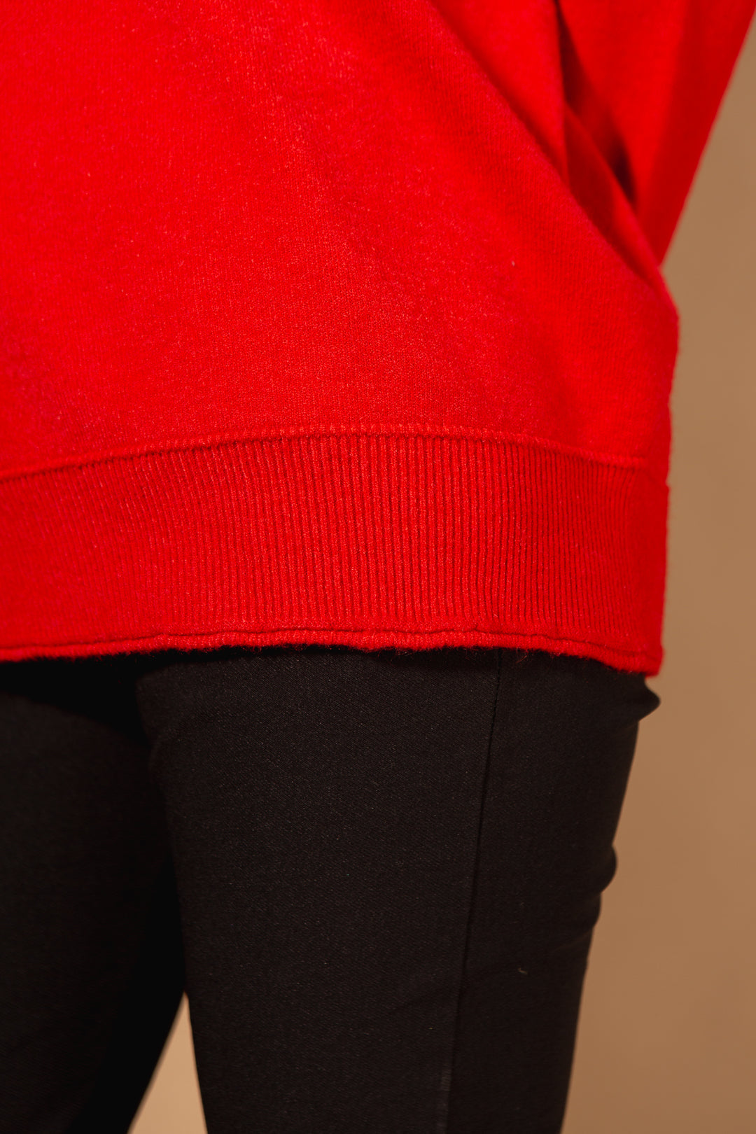 V-Neck Ribbed Hem Jumper