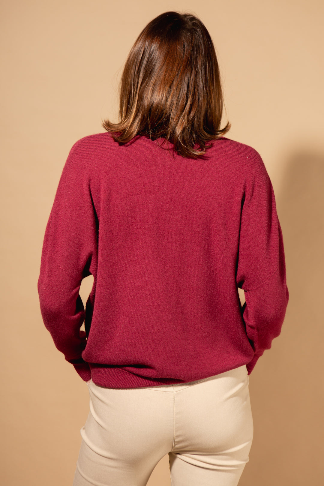 V-Neck Ribbed Hem Jumper