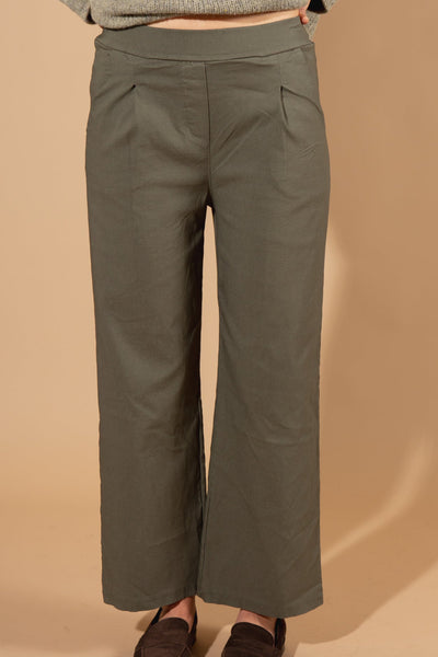 Wide Leg Stretch Trousers