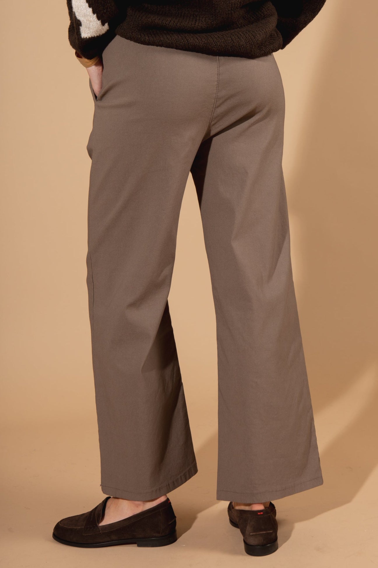 Wide Leg Stretch Trousers