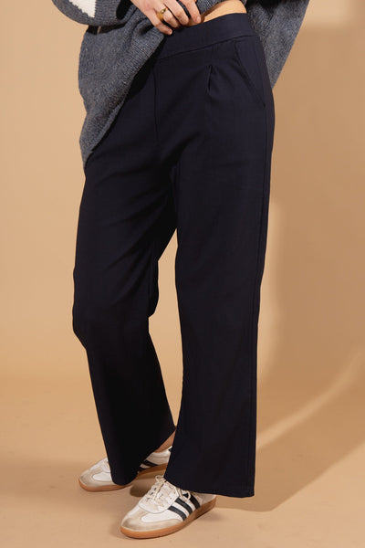 Wide Leg Stretch Trousers