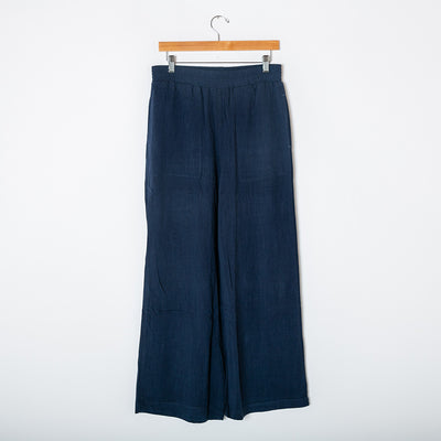 Wide Leg Linen Blend Trousers