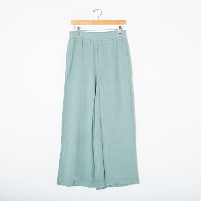 Wide Leg Linen Blend Trousers