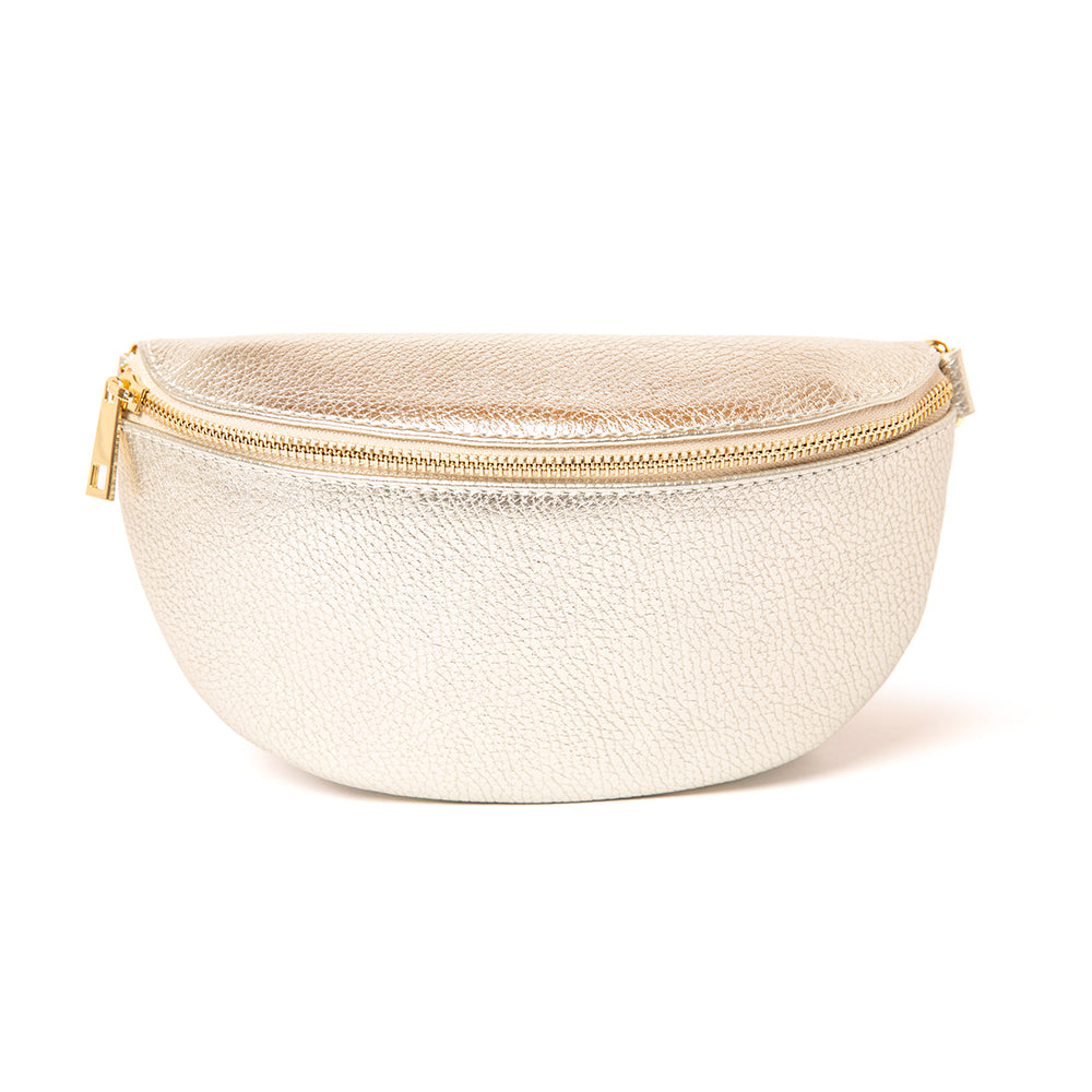 The gold Winchester Leather Handbag which can be worn as a bum bag belt bag