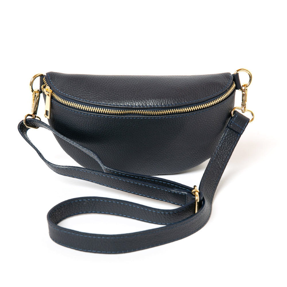 The navy blue Winchester Leather Handbag made from 100% italian leather