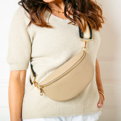 The taupe brown Winchester Leather Handbag made from 100% italian leather