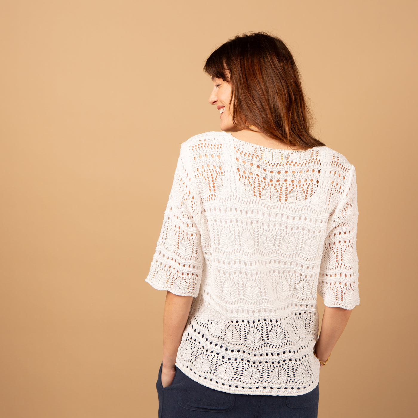 Crochet V Neck Top