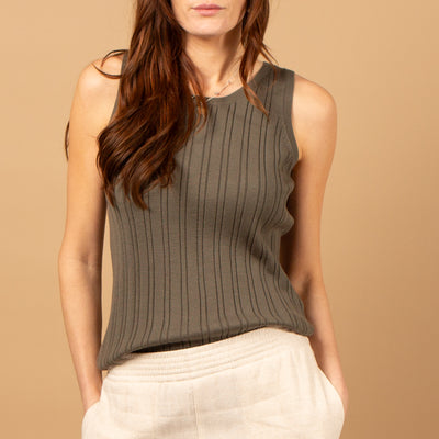 Knitted Ribbed Vest Top