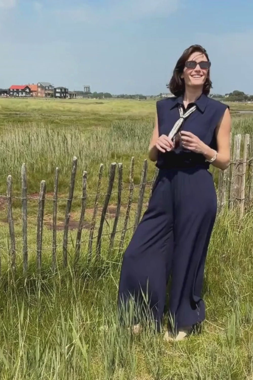 Plain Wide Leg Trousers