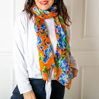 The Forget Me Knot Silk Scarf which can be worn in so many different ways