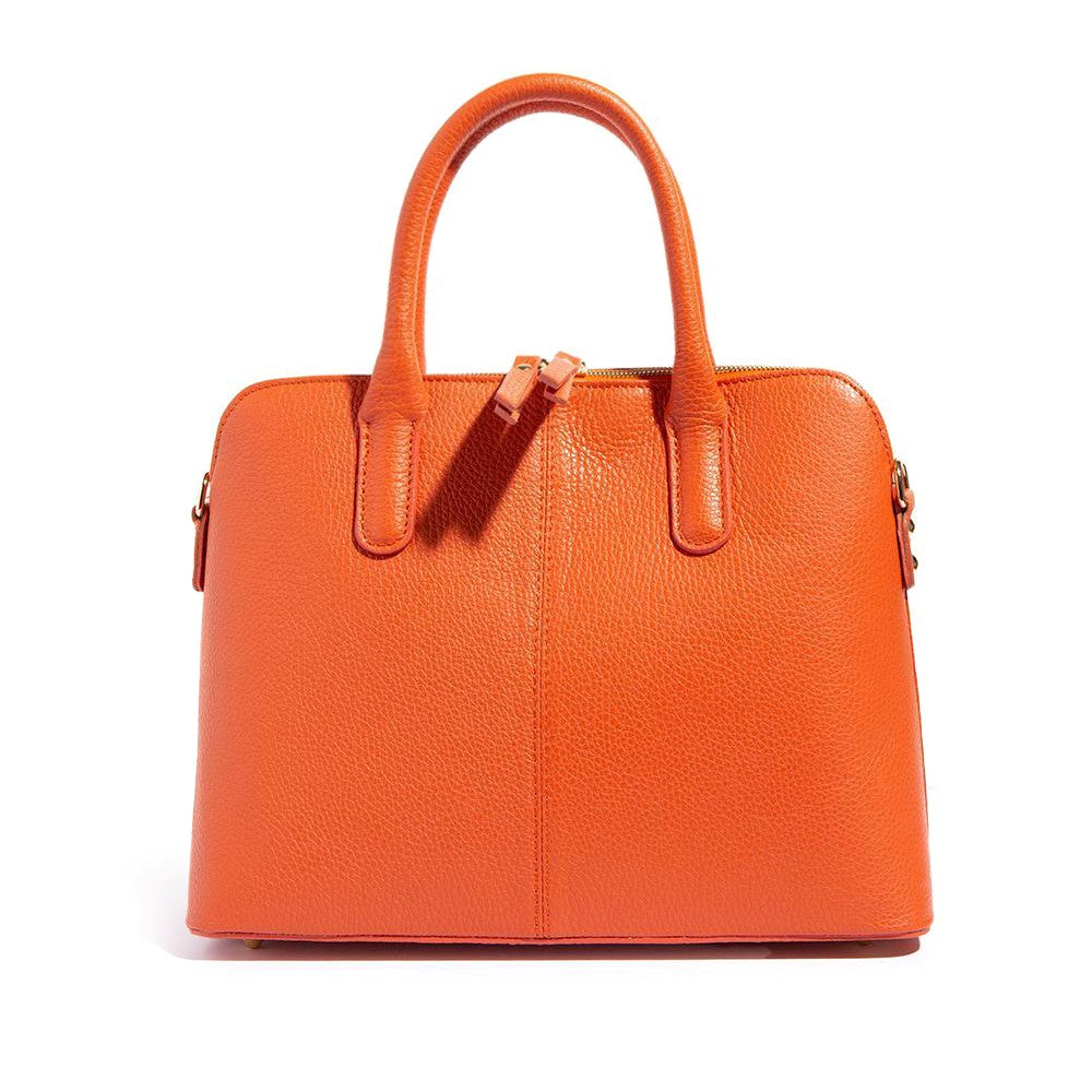 Angelou-Leather-Handbag-Burnt Orange-Blue-Italian-Leather-Handbag-Luxury-Womens-bag