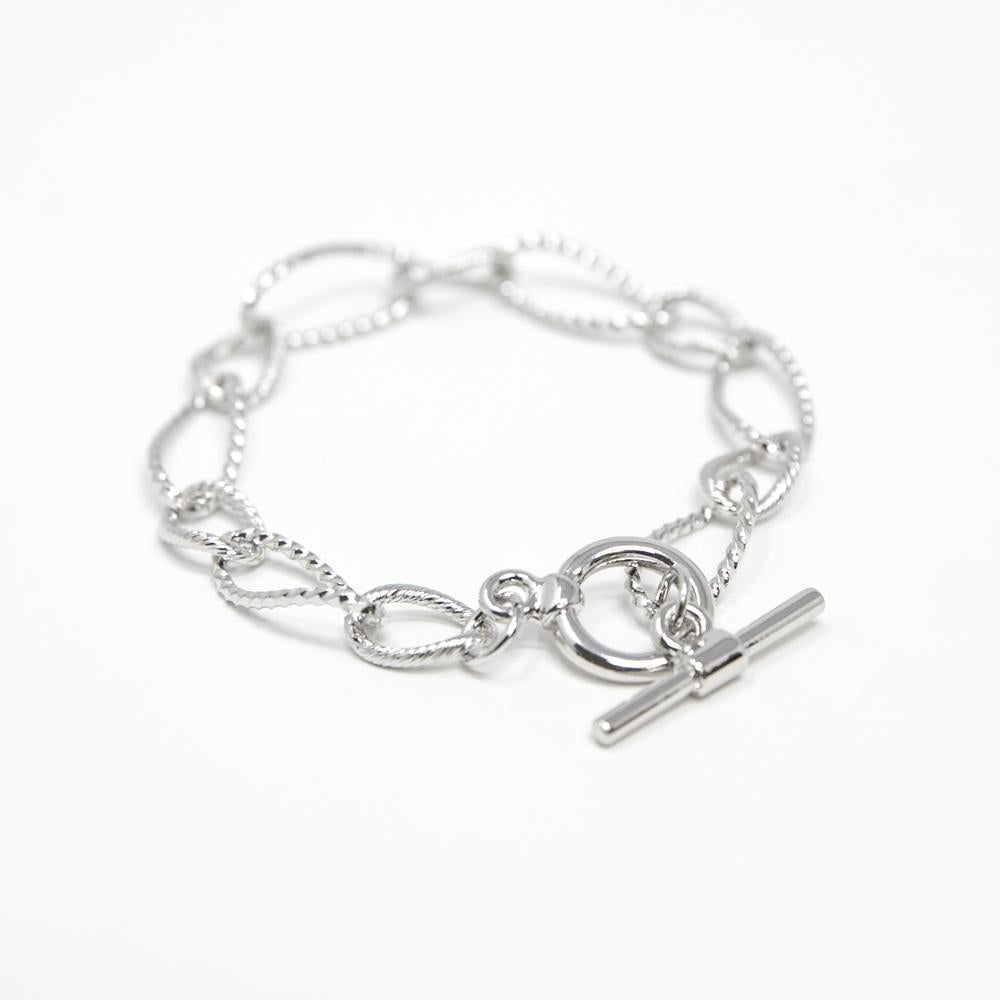 Bailey-Bracelet-Silver-Plated-Abstract-Link-Womens-Bracelet-T-Bar-Fastening-Womens-Jewellery