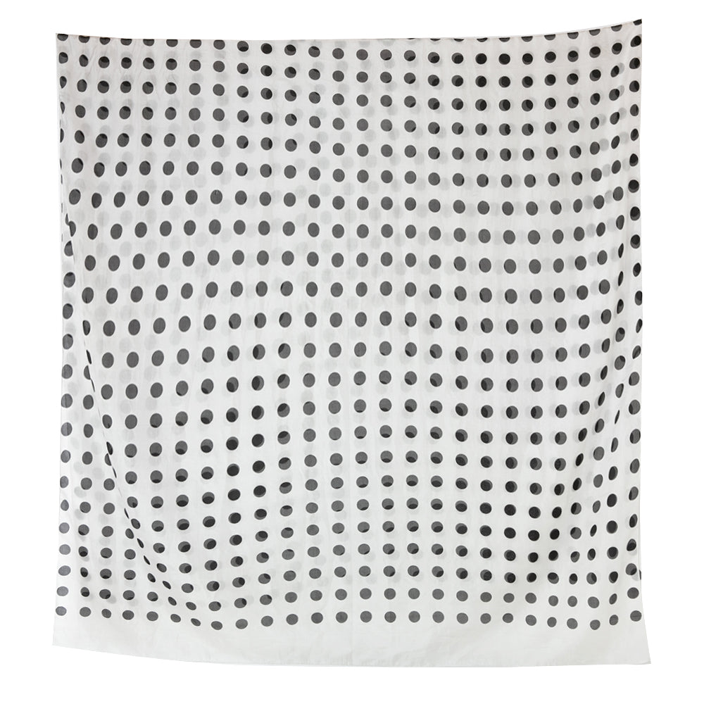 Black and White Polka Dot Silk Scarf