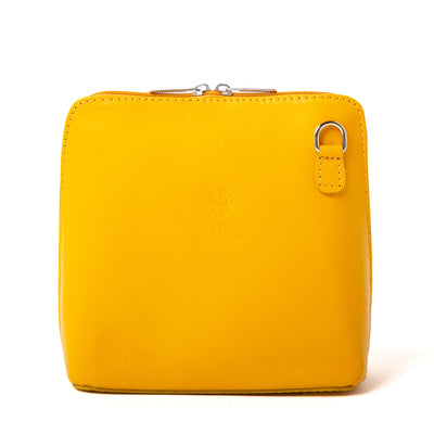 Bronte Crossbody Bag in vibrant yellow with silver hardware