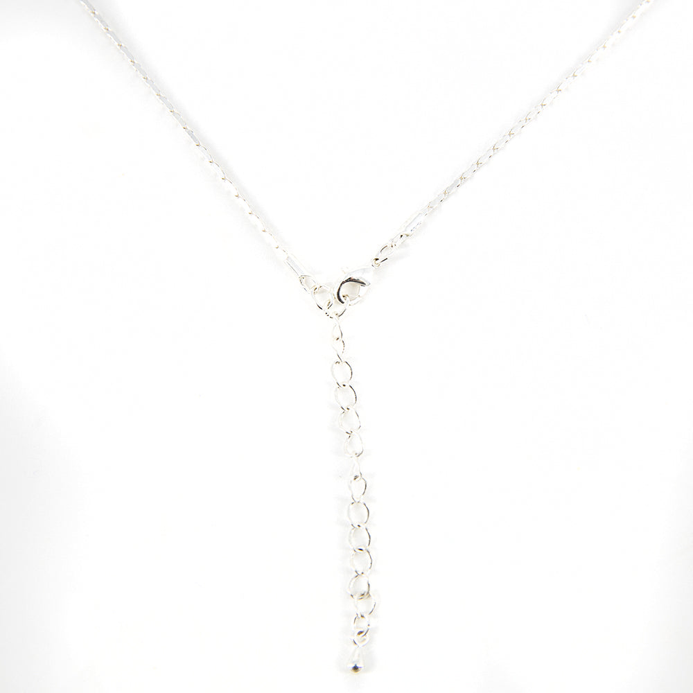 Debbie-Necklace-Silver-Curve-Disk-Pendant-Unique-Womens-Jewellery-Flat-Link-Chain