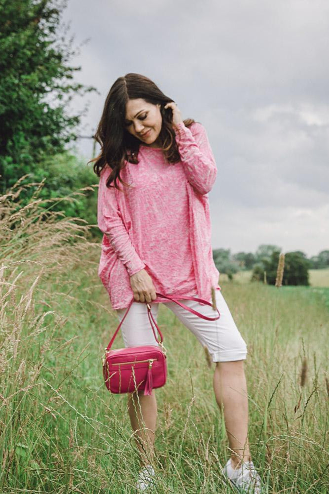 Model shot of Chichester large Italian soft leather women&