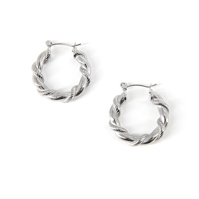 Katie-womens-medium-hoop-earrings-twisted-metal-design-womens-jewellery-silver