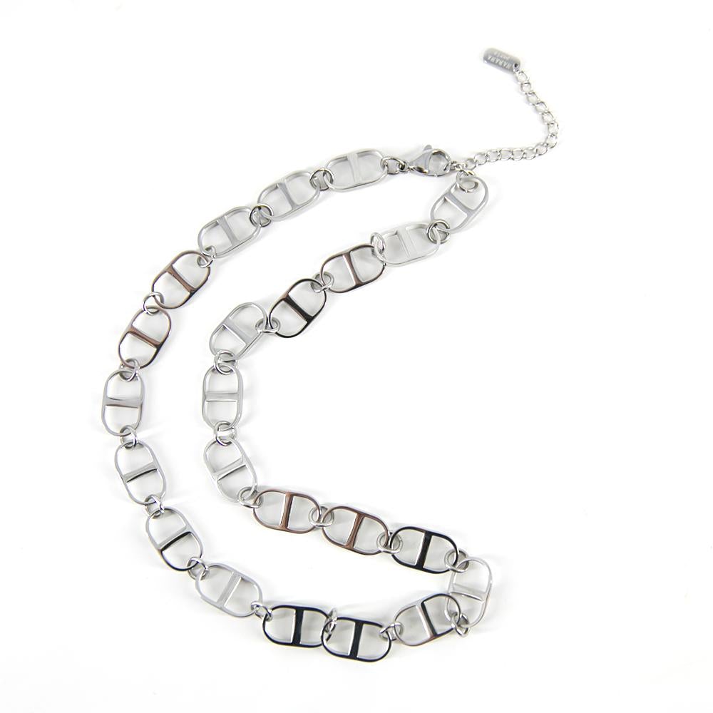 Kennedy-womens-large-link-oval-chain-feature-necklace-silver-jewellery