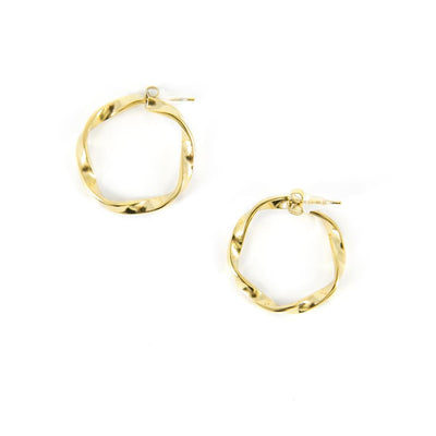 Molly-womens-medium-hoop-earrings-twisted-metal-design-womens-jewellery-gold