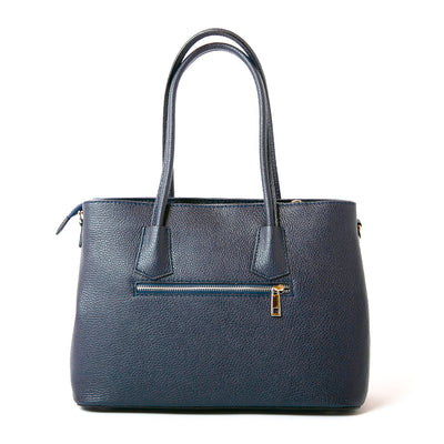 Richmond leather handbag in Navy, side zip pocket, beautiful Navy blue , gorgeous Italian leather handbag