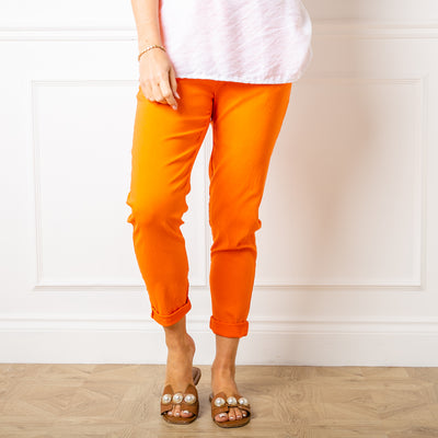 Orange Women's stretch trousers, soft, comfy, lightweight women's trousers, perfect for everyday wear.
