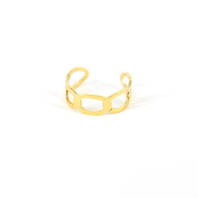 Willow-womens-adjustable-ring-large-interlocking-chain-detail-gold